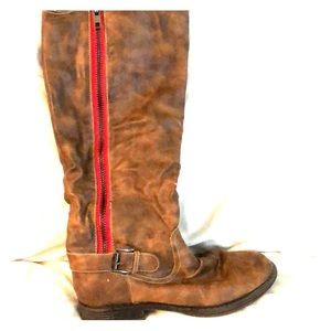 Tall Brown Leather Riding Boots